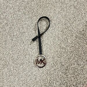 Michael Kors Black and Silver-toned MK Logo Bag Charm